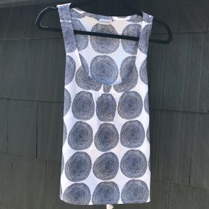 Marimekko for Anthropologie blue white tank blouse